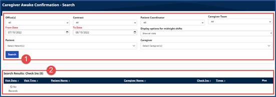 Caregiver Awake Confirmation Dashboard